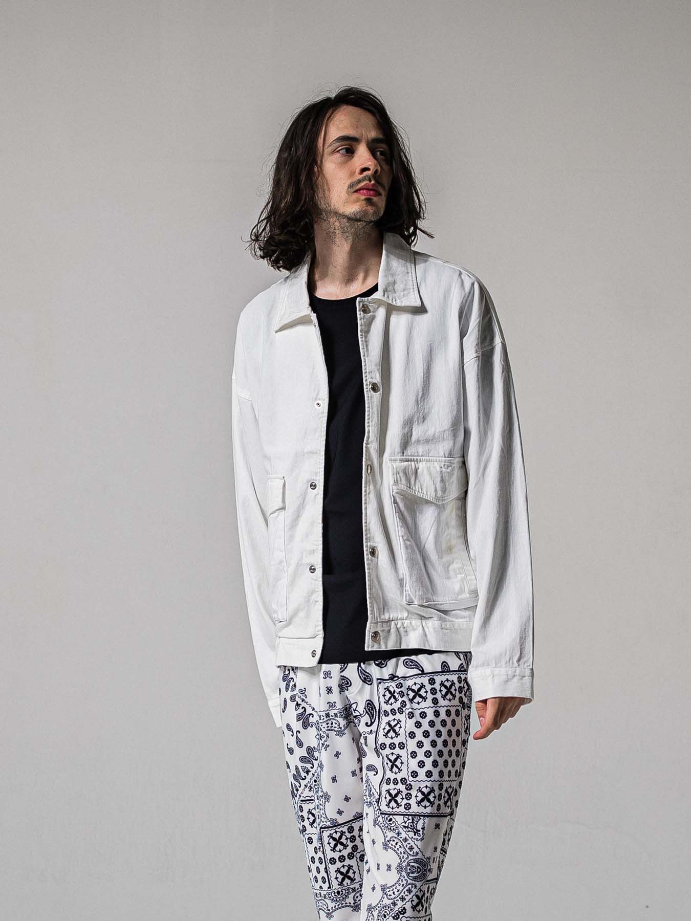 【予約品 11月16日(日) 締切】LDENIM AG FLIGHT JK / ライトデニム ミリタリージャケット / ホワイト