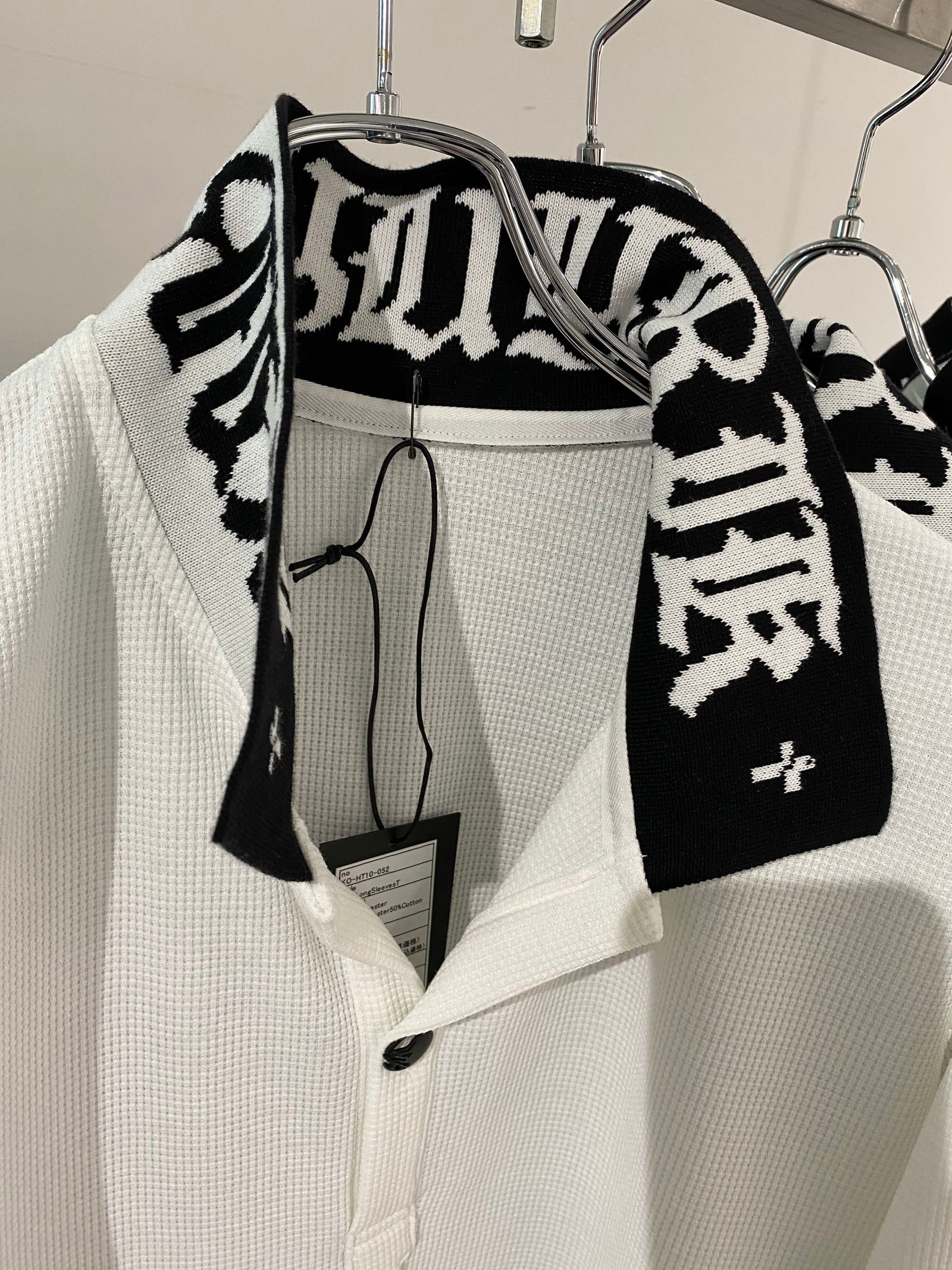 《予約品》 PoloLongSleevesT ポロシャツ Waffle / White 【kiryuyrik】 7月入荷予定