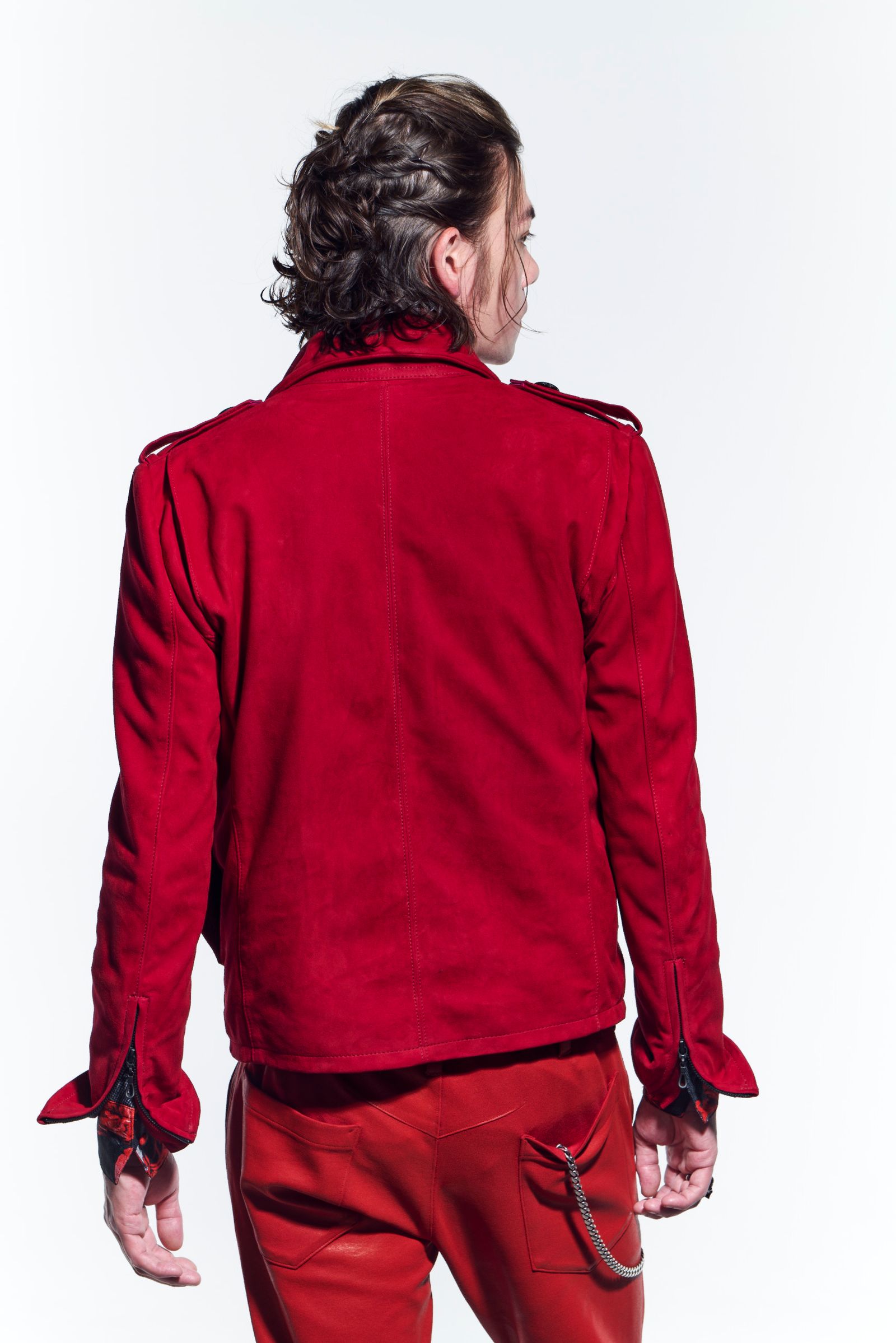 《予約品》 HighCollarShortBlouson ブルゾン CalfLeather / Red 【kiryuyrik】 1月入荷予定