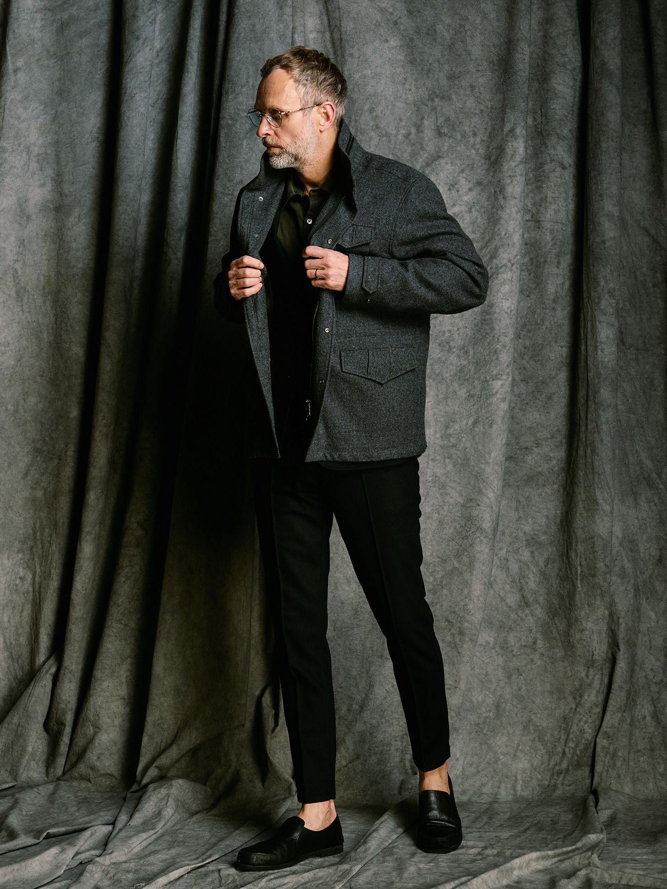 【予約品 4月19日(日) 18時締切】milled wool field jacket / ミルドウール フィールドジャケット / チャコール