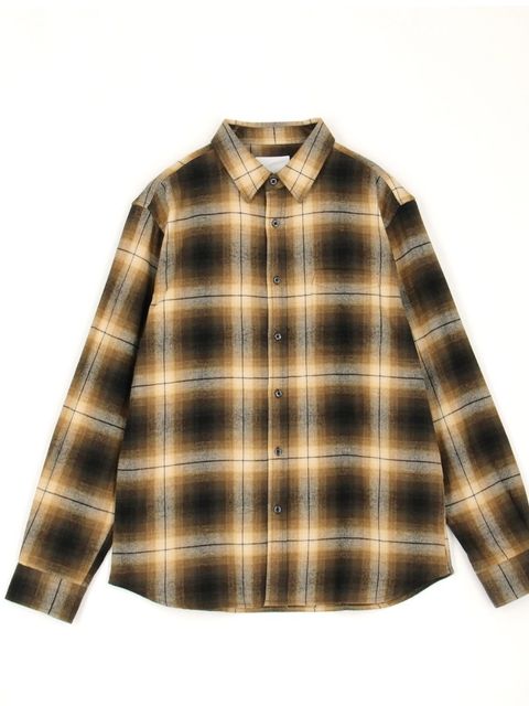 USAコットンオンブレチャックシャツ ブラウン【BROOKLYN OVERAL】