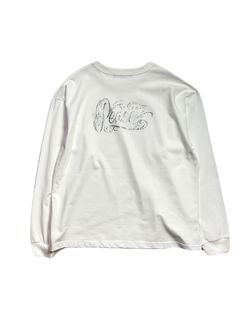 【予約品 3月9日(月) 18:00 締切】WING EMB PEACE L/S T / ウイングクロスガン刺繍 クリスタルPeace ロンT / ホワイト