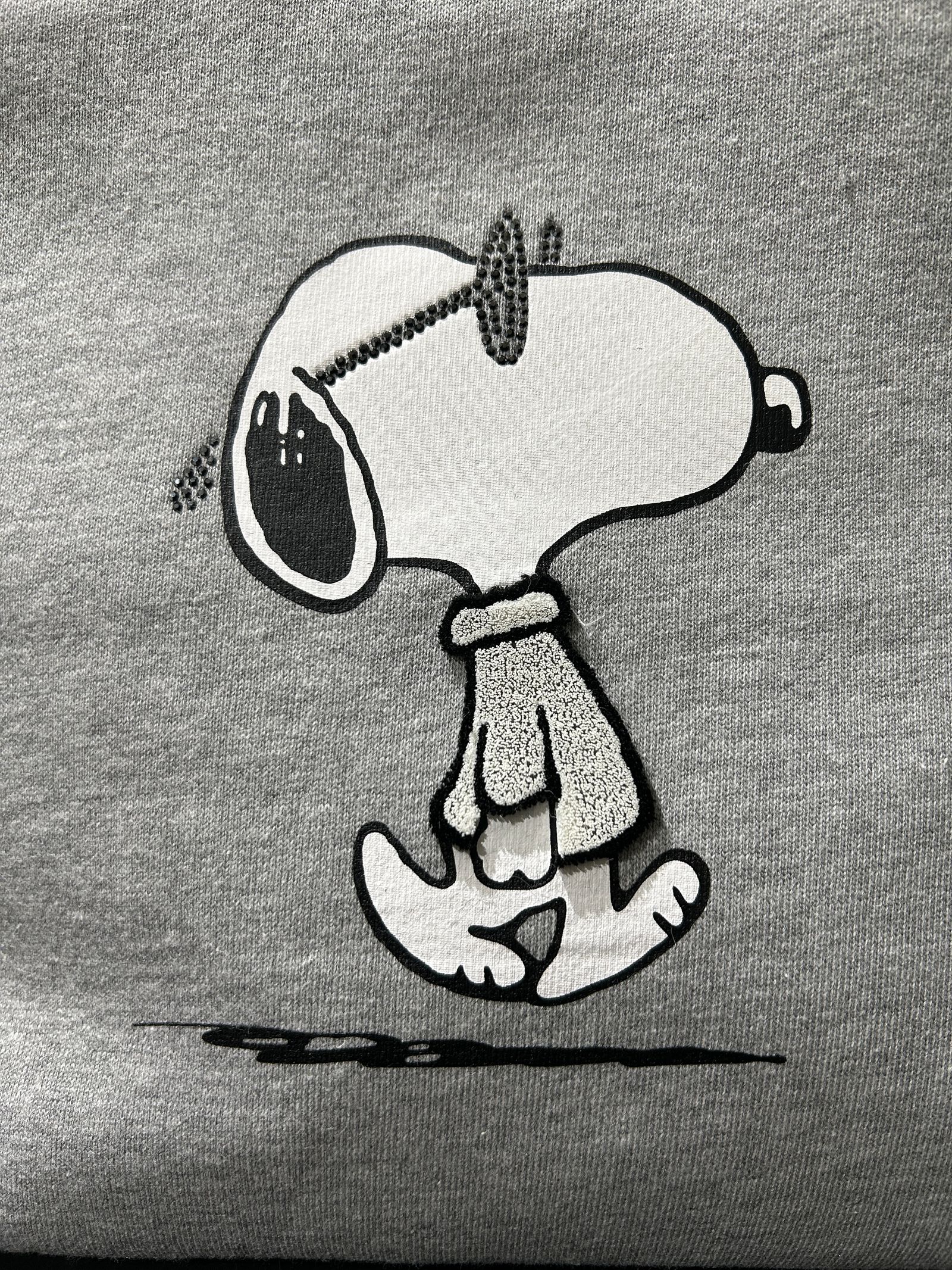 スヌーピー LUNCH BAGサングラスラインストーン /GRAY 1PIU1UGUALE3 RELAX ×PEANUTS