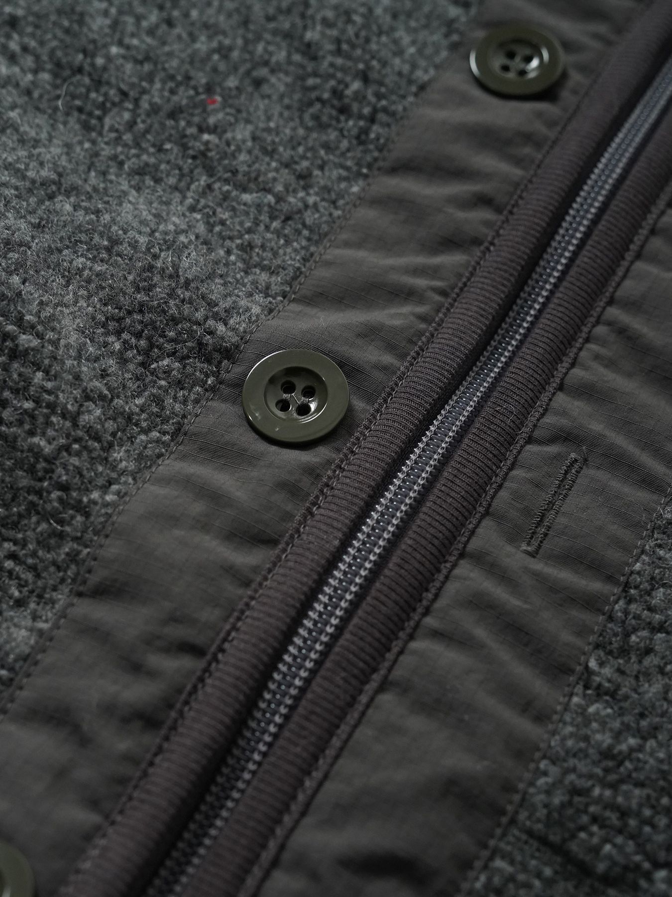 【予約品 5月27日(水) 締切】WOOLBOA-LINERJACKET / ウールボアブルゾン / 杢チャコール
