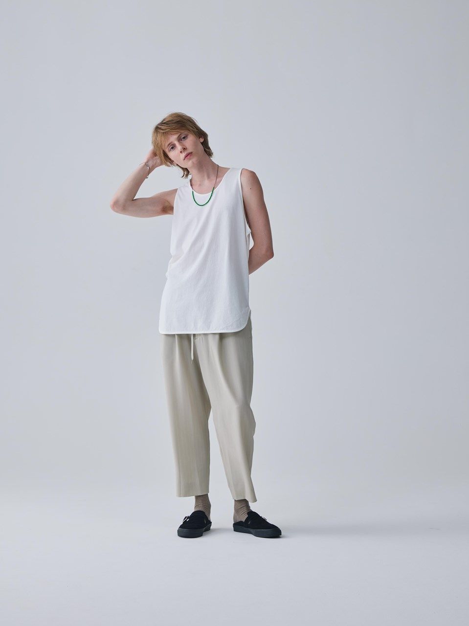 《予約品.先着限り》 LAYERED LONG T/T  / タンクトップ / オフホワイト 【Iroquois.イロコイ】 2024年3月中旬~入荷予定