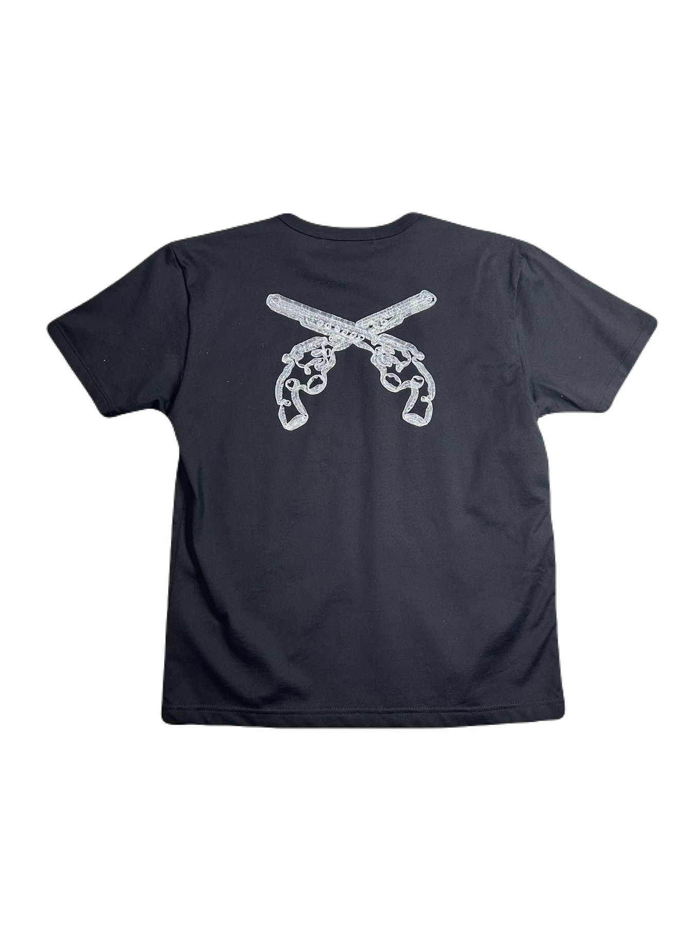 【予約品 8月10日(日) 締切 】WOMENS ORGANDY CROSSGUN T / オーガンジー クロスガン Tシャツ / ブラック