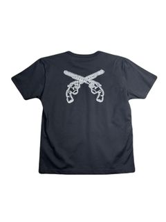 【予約品 8月10日(日) 締切 】WOMENS ORGANDY CROSSGUN T / オーガンジー クロスガン Tシャツ / ブラック