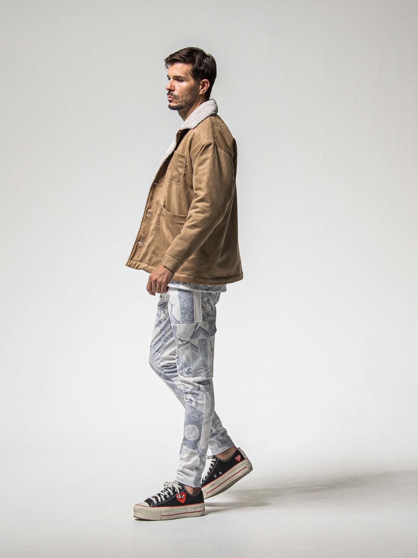 【予約品 8月31日(日) 締切】PAISLEY BACK FLEECE DROP TRAINER / ペイズリー バックフリース ドロップショルダートレーナー / グレー
