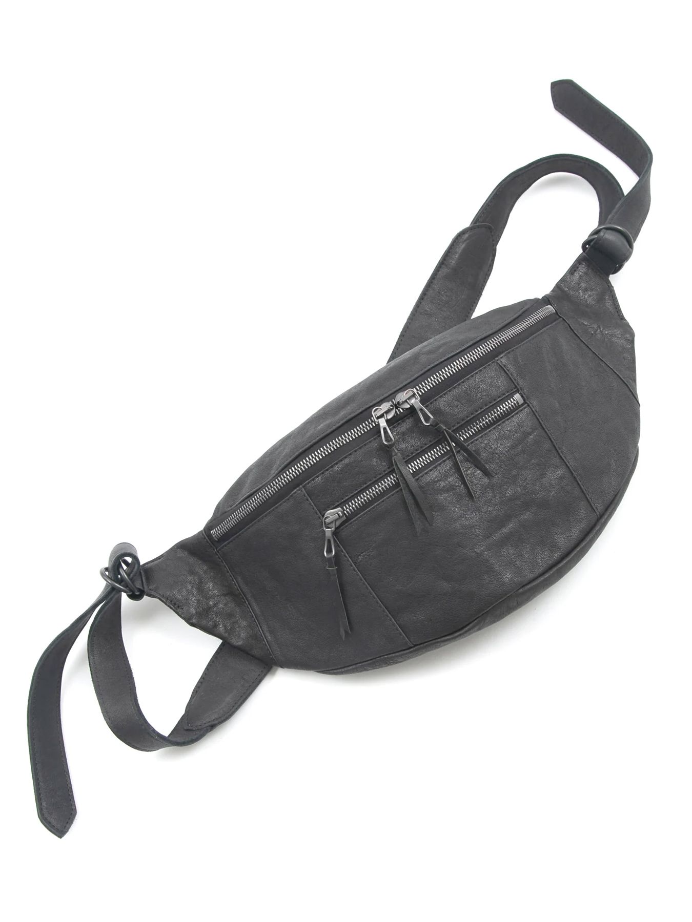 【予約品 10月12日(日) 締切】Pit Vegetable Full Tanned Shrunken Horsehide Body Bag / フルタンニン ピット鞣し シュリンク ホース ハイド ボディー バッグ / HIGH THROTTLE / ブラック×ブラック