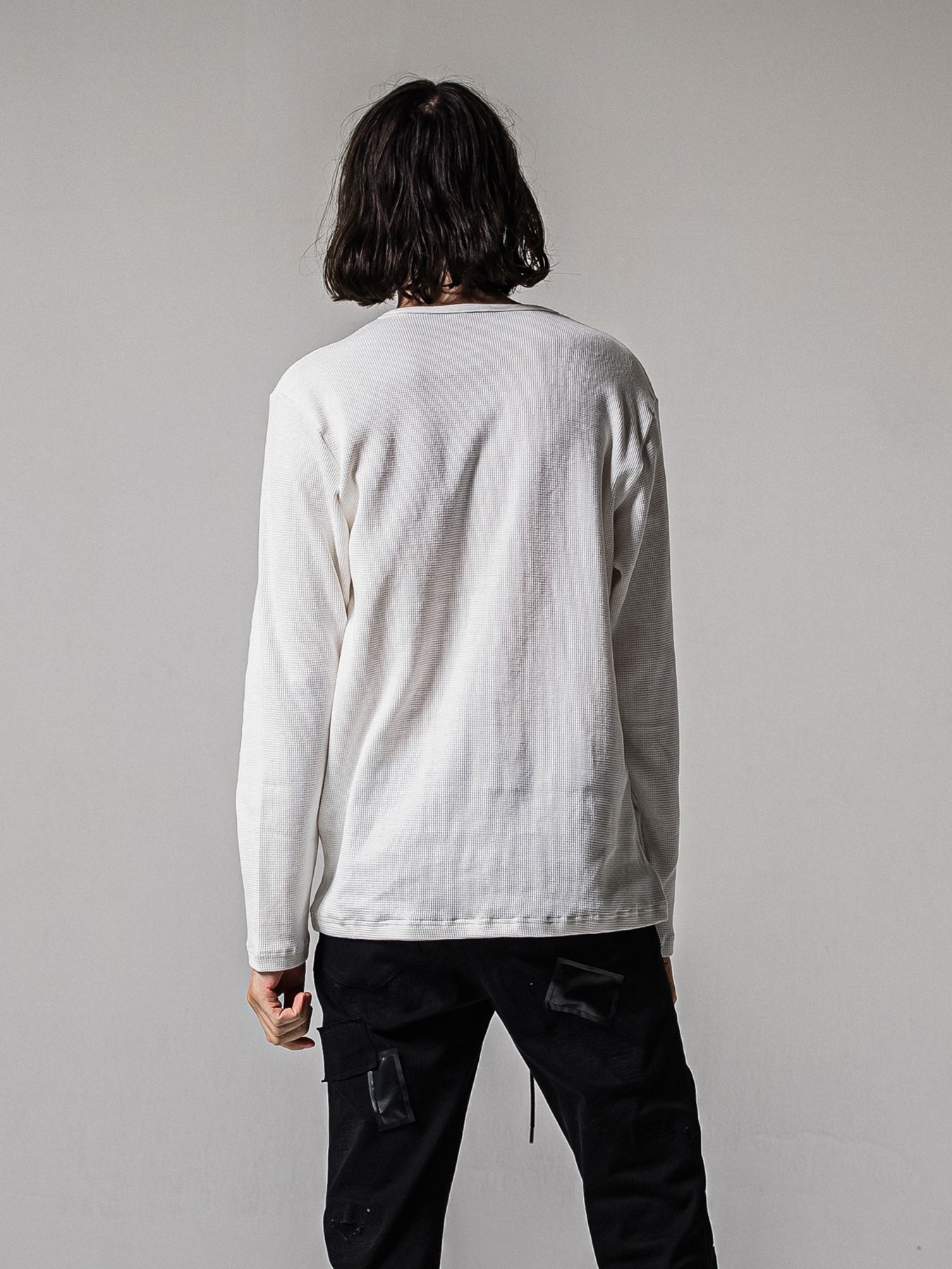 【予約品 11月16日(日) 締切】WAFFLE HENRY / ワッフルサーマル ヘンリーネック / ホワイト