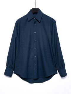 【予約品 4月6日(月) 締切】Washable Wool Rayon Polyester Twill Dress Shirts / ウォッシャブル ウールレーヨンポリ ツイル ドレスシャツ / ブルーグリーン