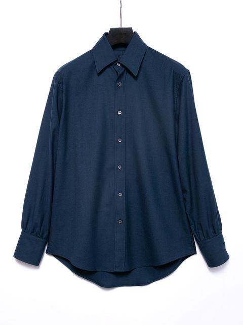 【予約品 4月6日(月) 締切】Washable Wool Rayon Polyester Twill Dress Shirts / ウォッシャブル ウールレーヨンポリ ツイル ドレスシャツ / ブルーグリーン
