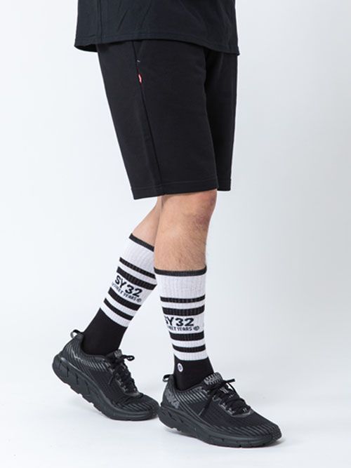 ソックスBORDER SIDE LOGO SOX / BLACK 【SY32 by SWEET YEARS】