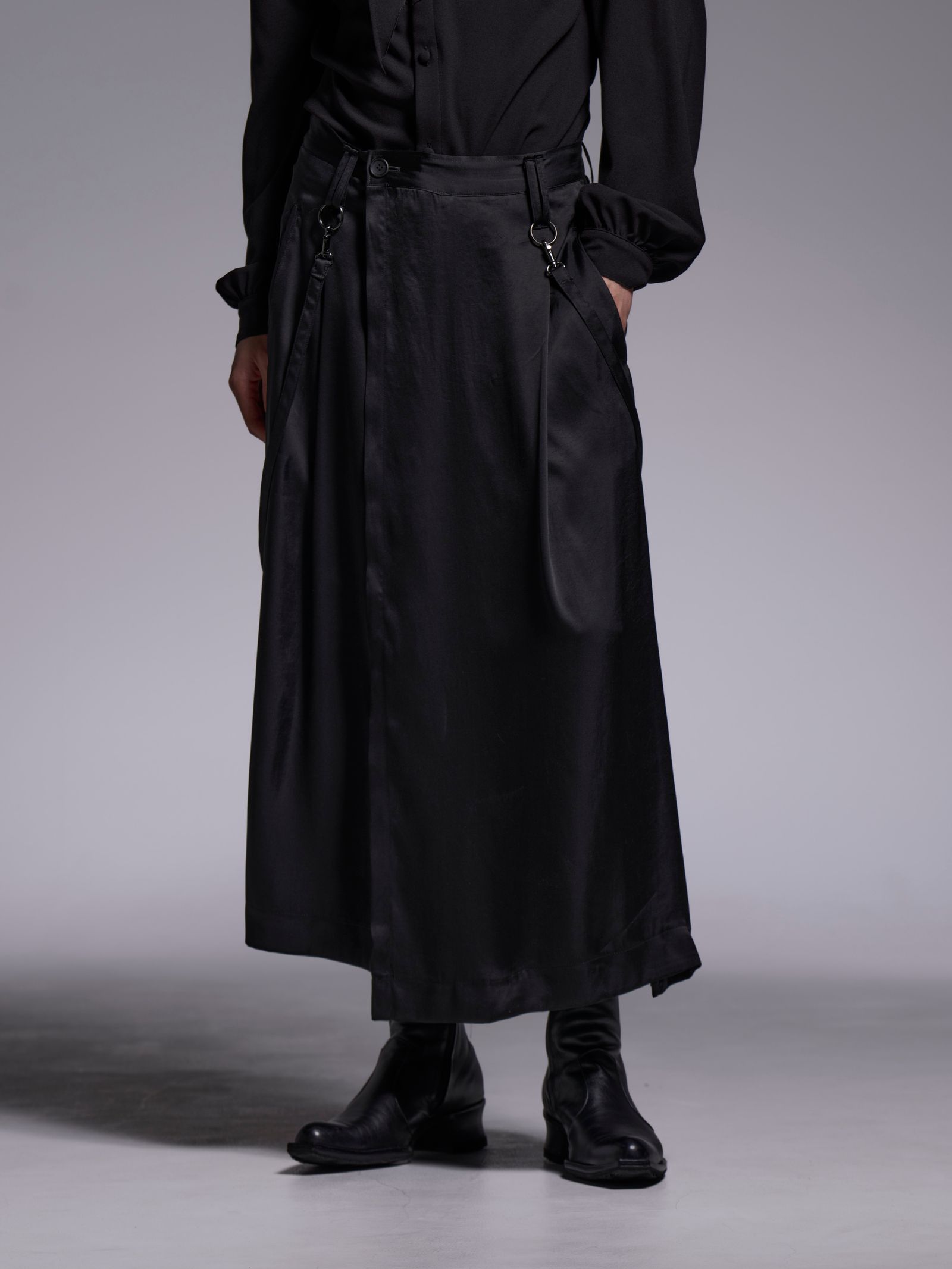 【予約品 1月4日(日) 締切】Skirt Suspender Slacks / スカート サスペンダースラックス / ブラック