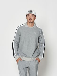 【予約品 10月9日(木) 締切】muta Polo Crewneck / 衿付スウェット / グレー【Acanthus × muta MARINE】