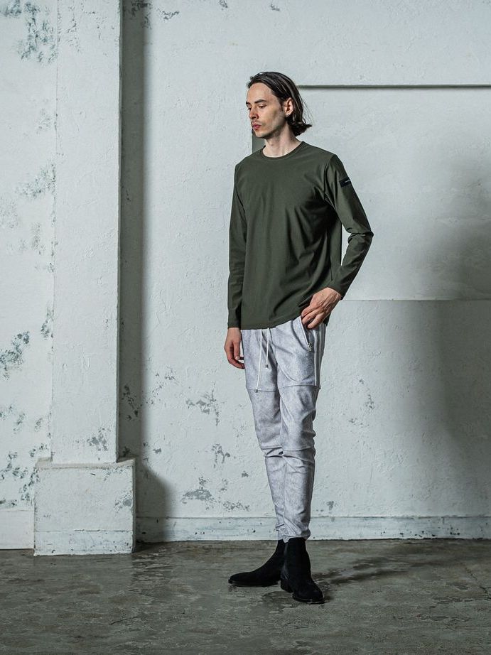 《予約11月17日19時締め》 nylon longsleave Tee / ルーズTシャツ / カーキ