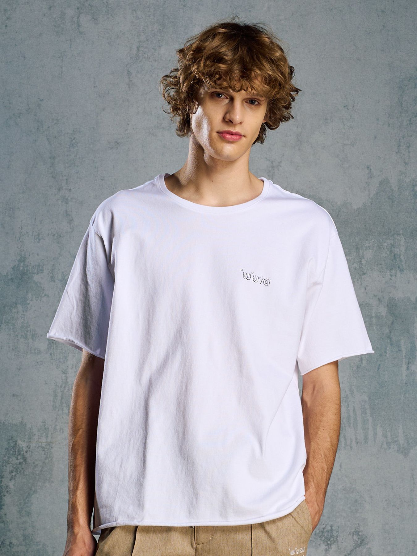 【予約品 1月25日(日) 締切】muta × wjk collection：cut-off S/S (printed) / カットオフ ショートスリーブ / ホワイト