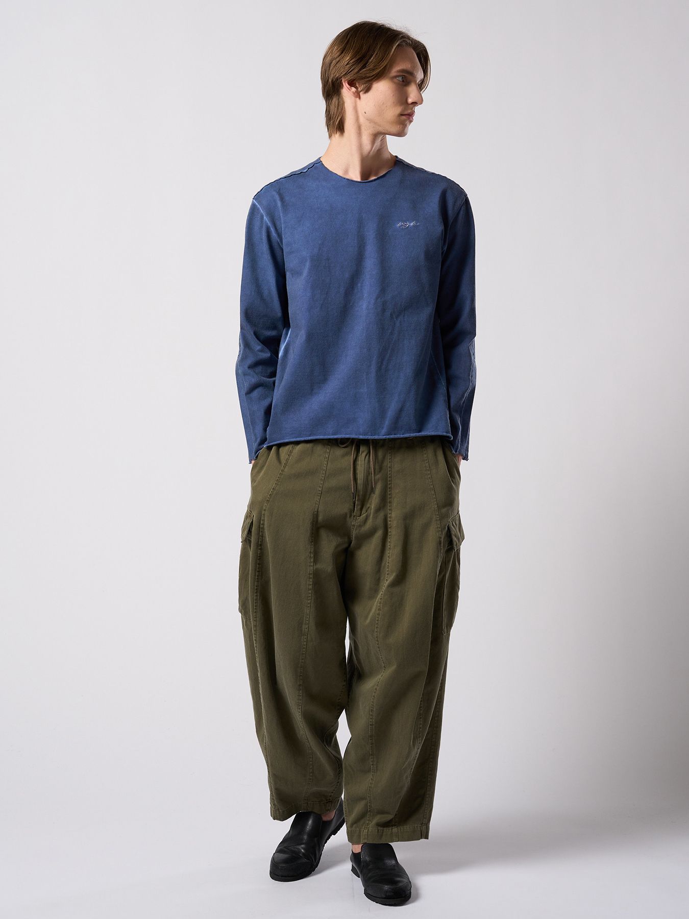 【予約品 4月19日(日) 18時締切】tight jersey cut-off L/S / タイトジャージー カットオフ ロングスリーブ / ダークネイビー