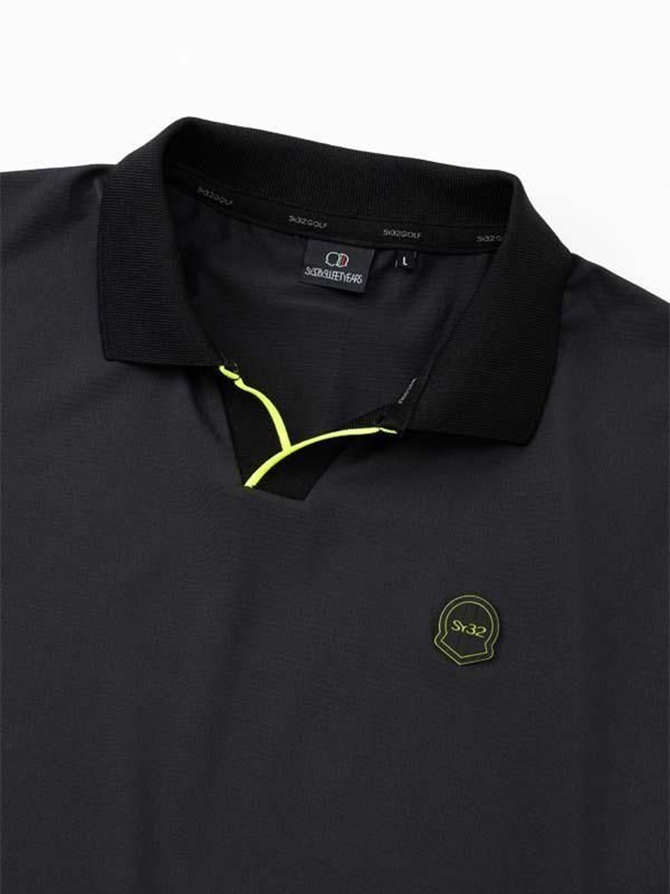 FRASH SKIPPER POLO / フラッシュ スキッパー ポロ / ブラック【SY32 by SWEET YEARS GOLF】