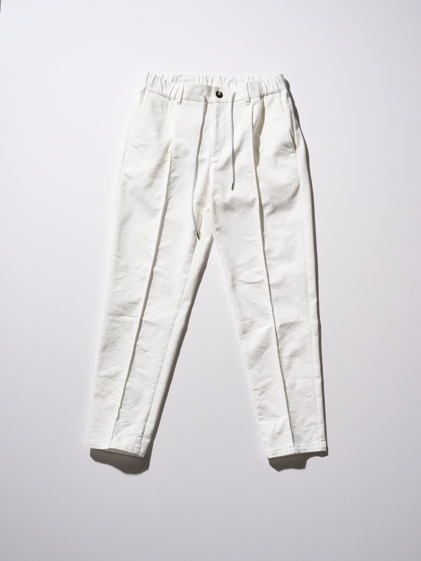 【予約品9月19日 10時締め】 denim pin-tuck slacks  / 2タックスラックス / ホワイト