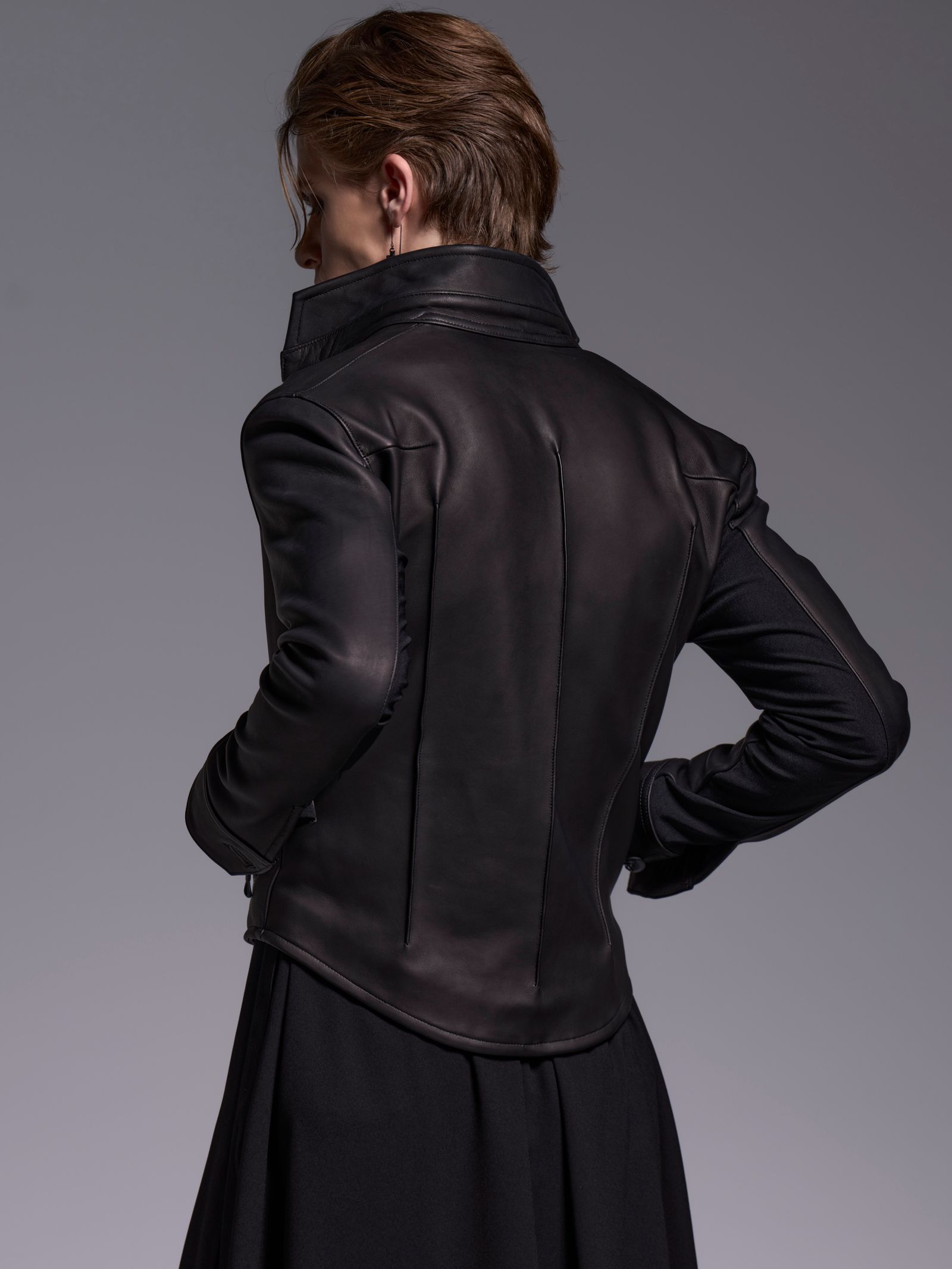 【予約品 1月4日(日) 締切】Stand Collar Short Blouson / スタンドカラー ショートブルゾン / ブラック