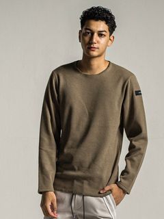 《予約9月1日18時締め》 fleece neo thermal / 肩ロゴ刺繡入り裏地特殊起毛ベロアフリースサーマル / カーキ