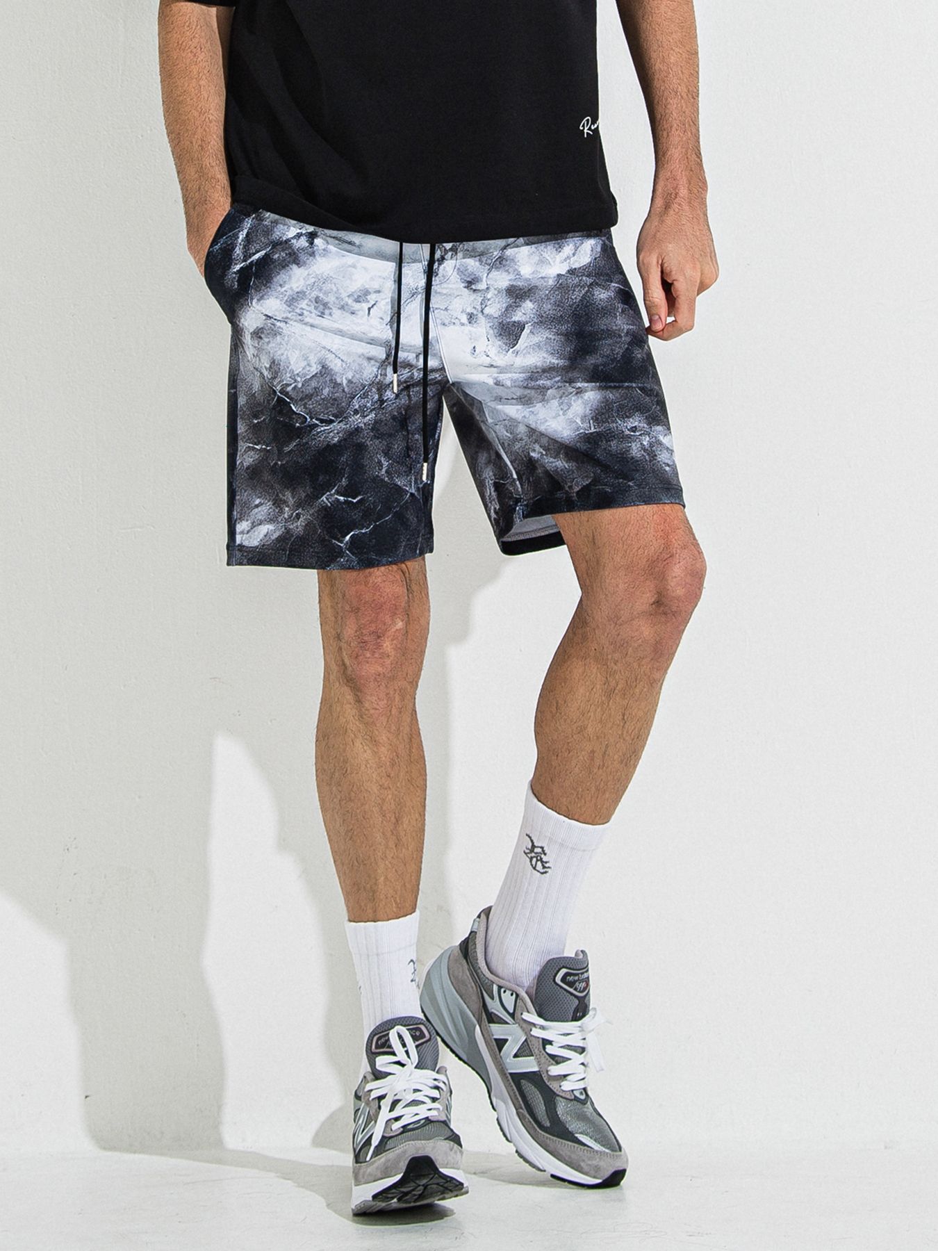 【予約品 】RASH SHORTS / ラッシュガード ショーツ / マーブルブラック