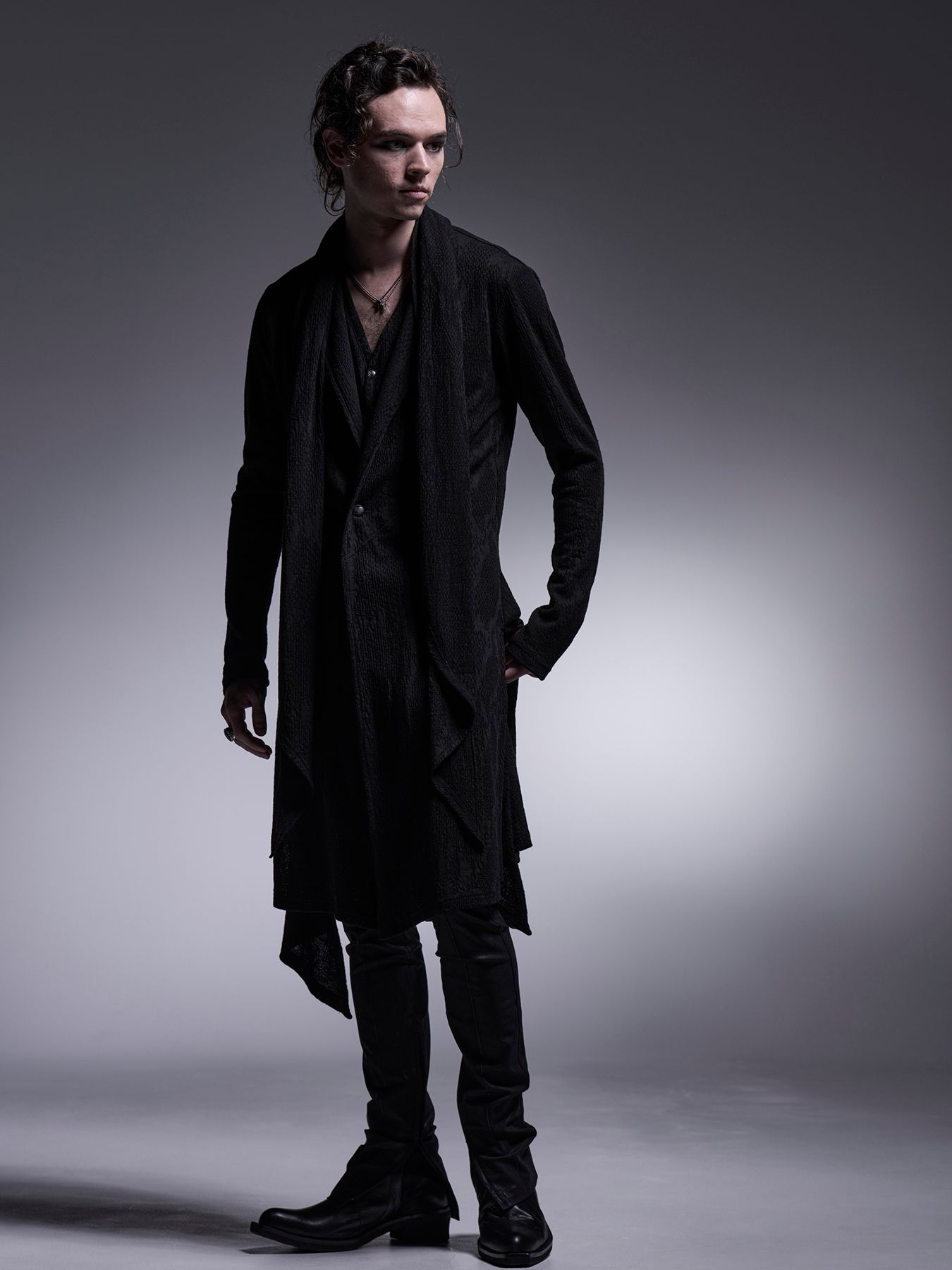 【予約品 7月13日(日) 締切】Stoal Cardigan/ ストールカーディガン / ブラック