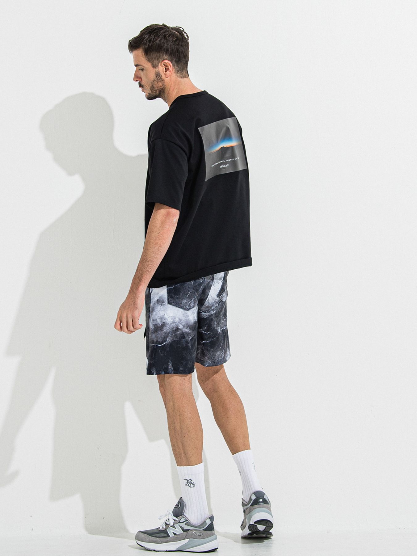 【予約品 】RASH SHORTS / ラッシュガード ショーツ / マーブルブラック