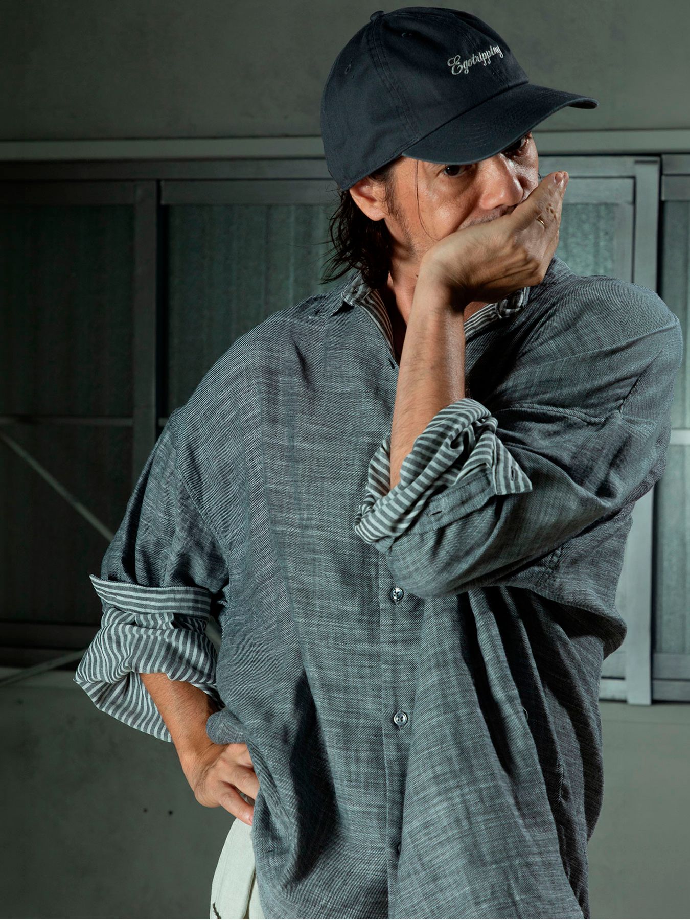 【予約品 11月9日(月) 締切】BACKSTRIPESHIRT / バックストライプシャツ / 杢グレー