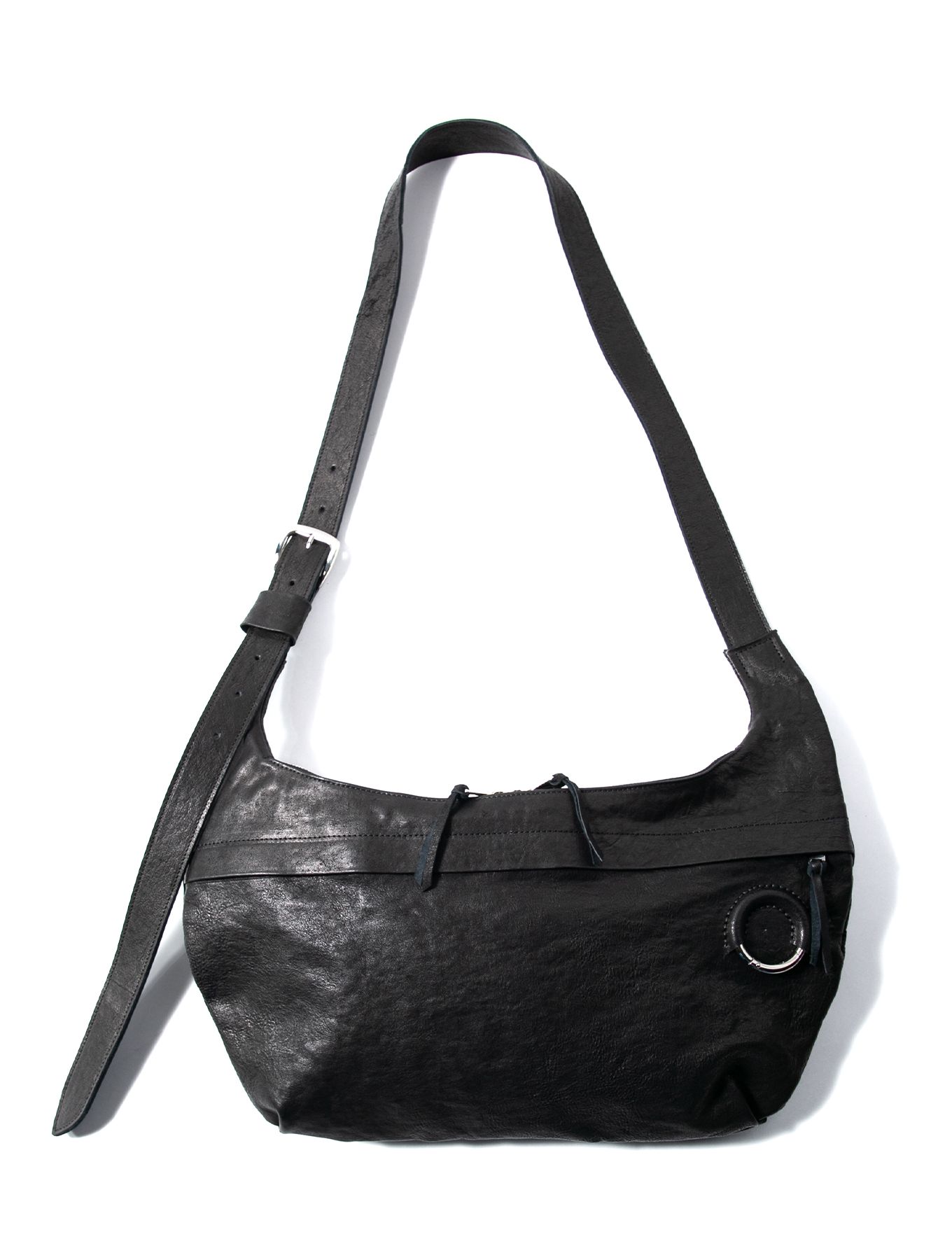 【予約品 10月12日(日) 締切】Pit Vegetable Full Tanned Shrunken Horsehide Banana Bag / フルタンニン ピット鞣し シュリンク ホース ハイド バナナ バッグ / SHAFTER / ブラック