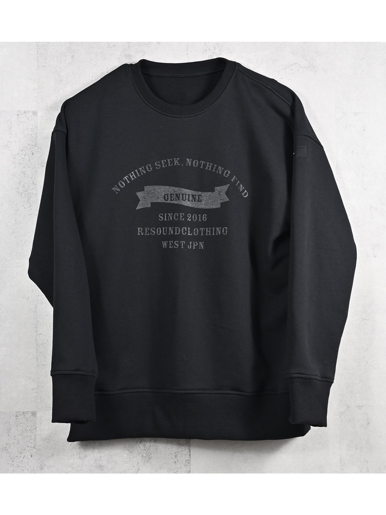 【予約品 11月16日(日) 締切】HF URAKE COLLEGE DROP TRAINER / 裏毛 カレッジロゴルーズ トレーナー / ブラック