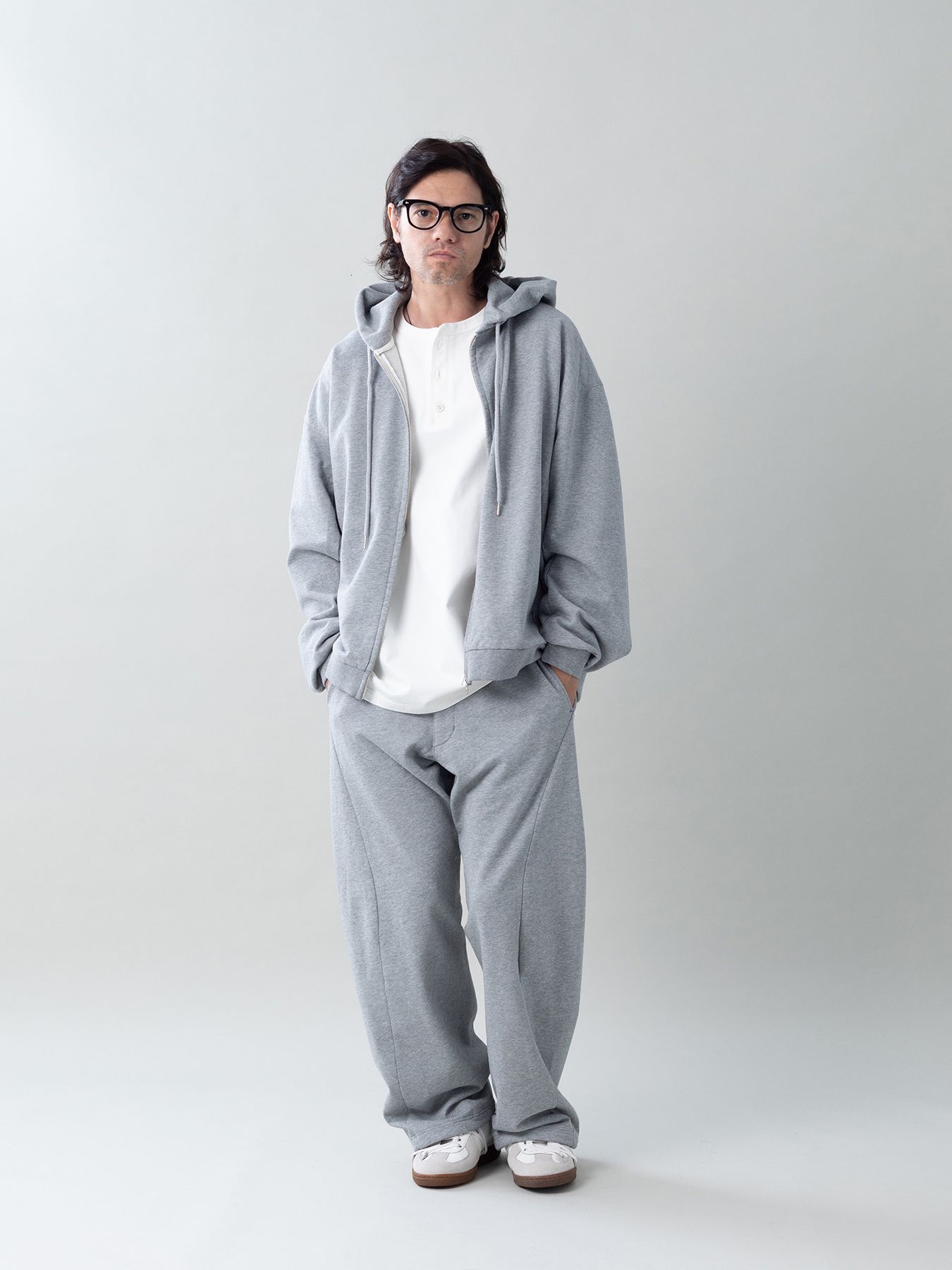 【予約品 5月6日(水) 締切】MOLD-SWEATPARKA / スウェットジップパーカー / 杢グレー