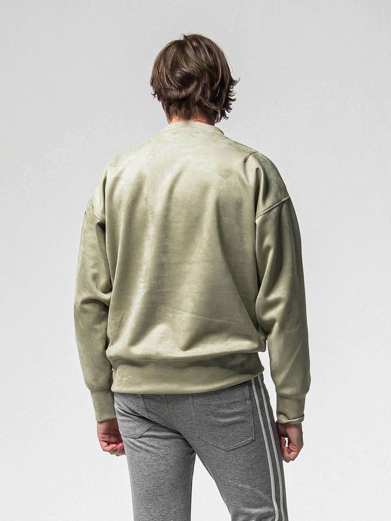 【予約品 8月31日(日) 締切】SUEDE DROP TRAINER / スウェード ドロップショルダートレーナー / カーキ