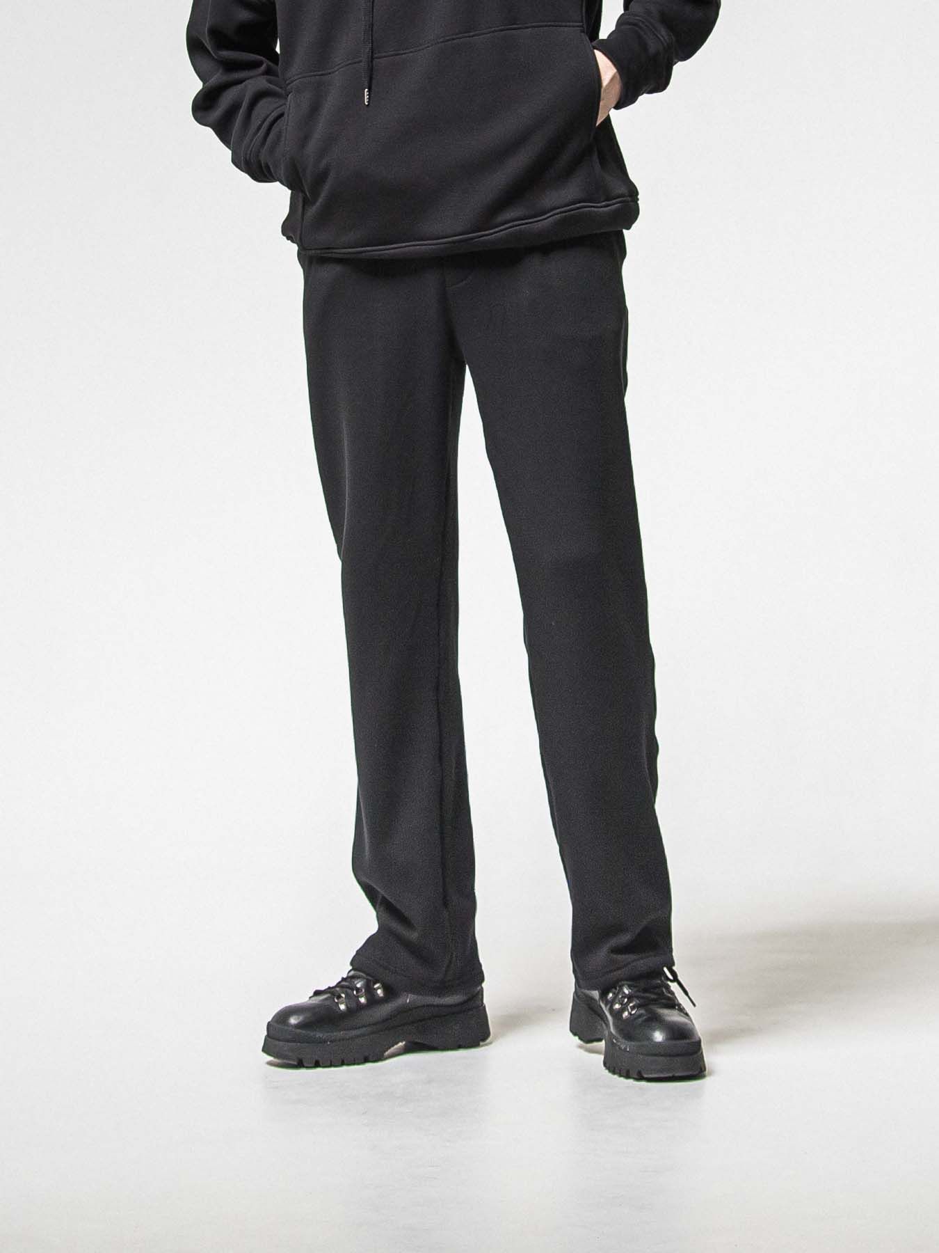 【予約品 8月31日(日) 締切】 VELOURS FLEECE WIDE TUCK PANTS / ベロアフリース ワイドタックパンツ / ブラック