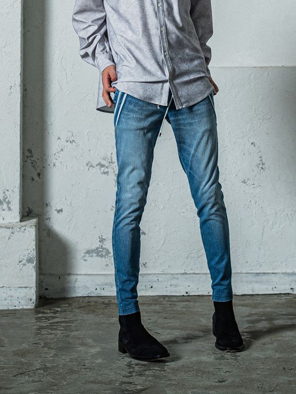 《予約11月17日19時締め》 EX denim jersey  EDGE   PT / ジャージパンツ ライトインディゴブルー