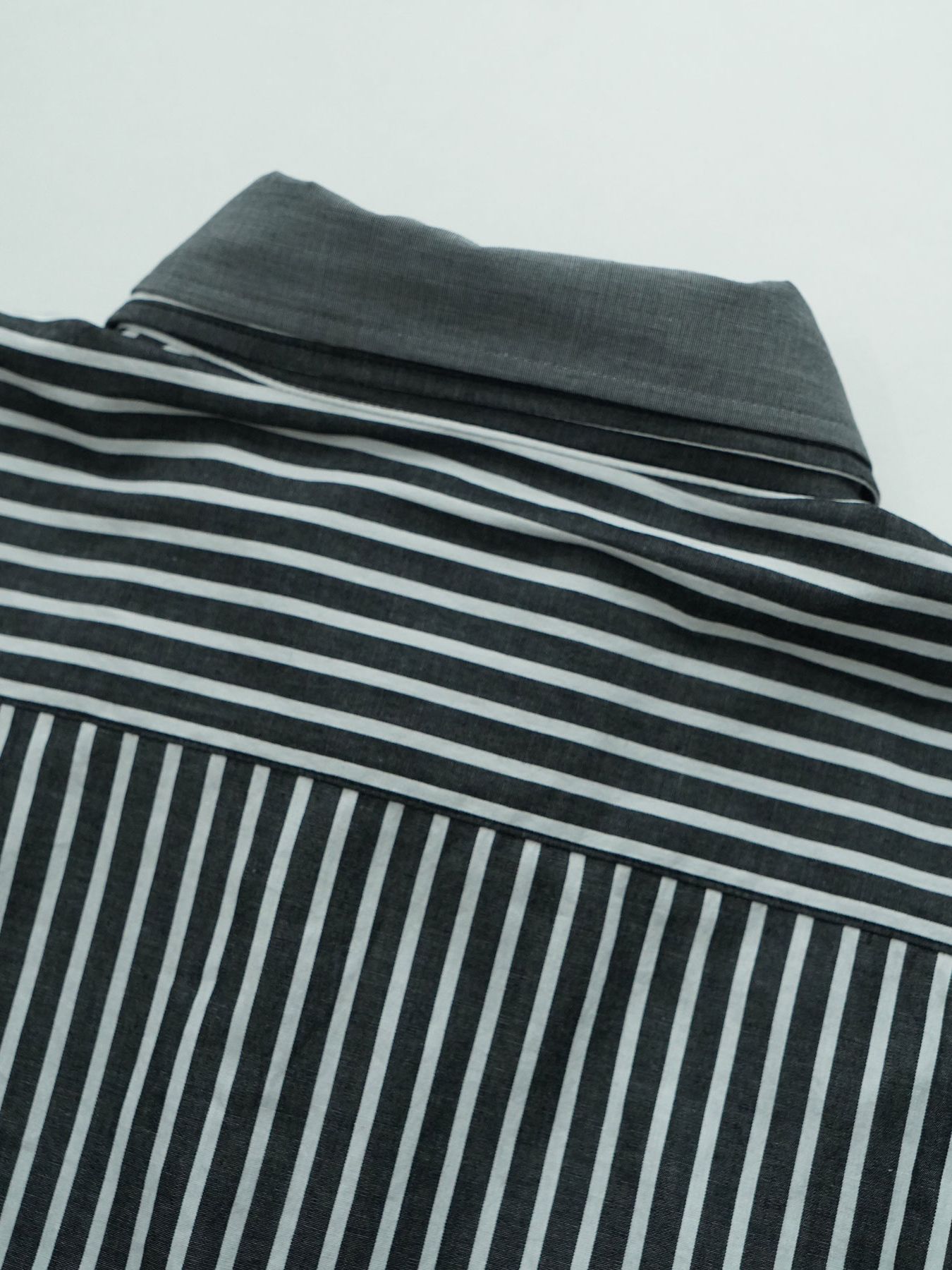 【予約品 10月26日(日) 締切】DOUBLESHIRT / レイヤード ストライプシャツ / BLACK Block.st