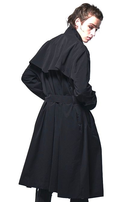 《予約品》 StandCollarDrapeCoatコート / ブラック 【kiryuyrik】 2023年3月以降入荷予定