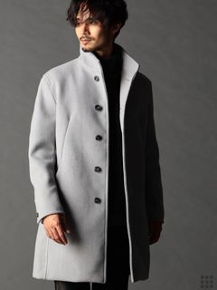 アラカルトハイブリットメルトン スタンドコート ライトグレー 【NICOLE CLUB FOR MEN】