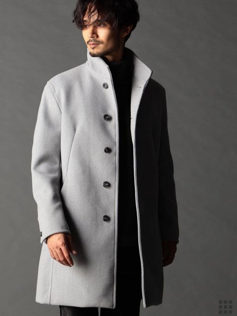 アラカルトハイブリットメルトン スタンドコート ライトグレー 【NICOLE CLUB FOR MEN】