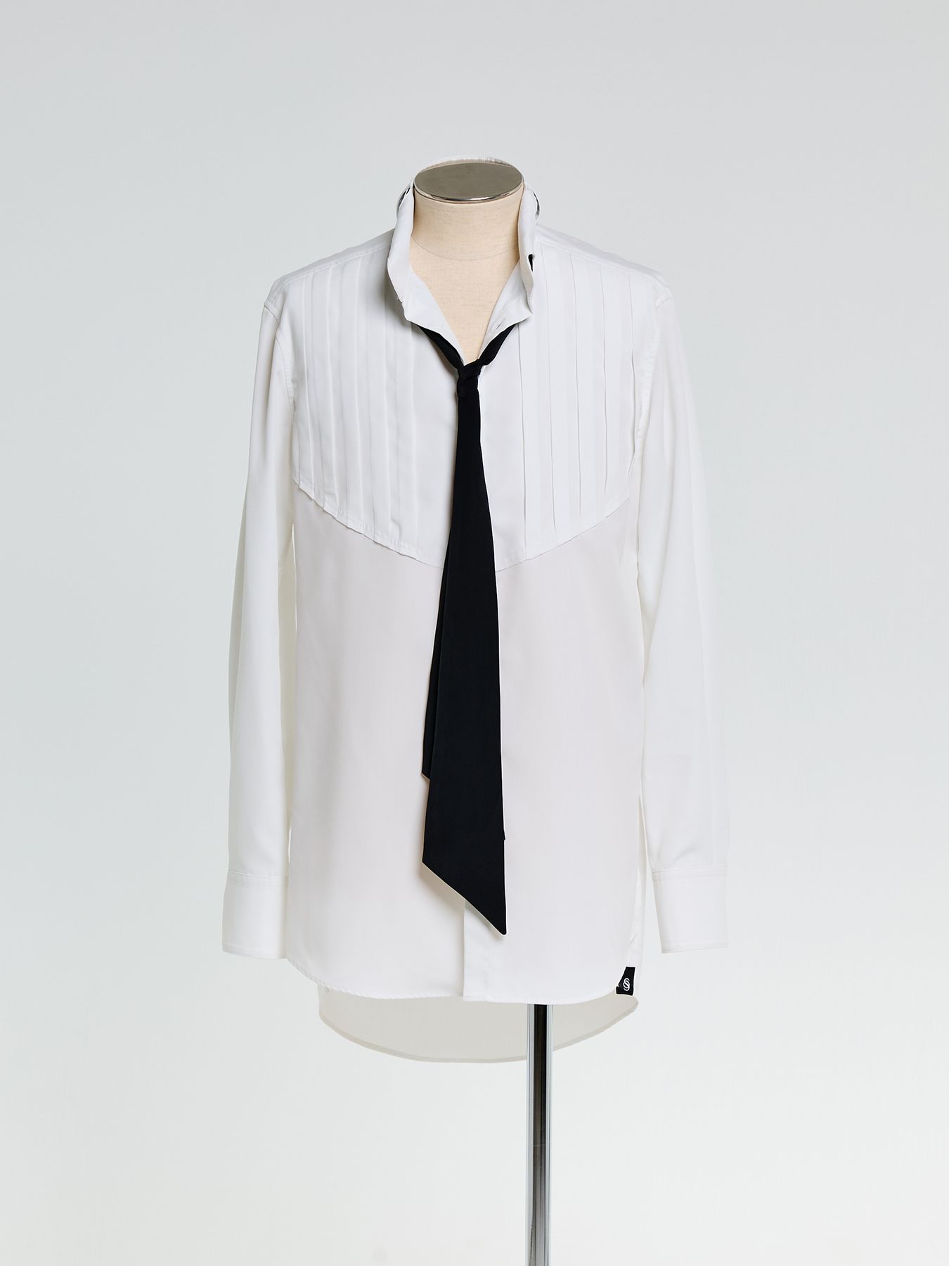 【予約品 10月26日(日) 締切】Pin Tuck Ribbon Shirt / ピンタックリボンシャツ / ホワイト