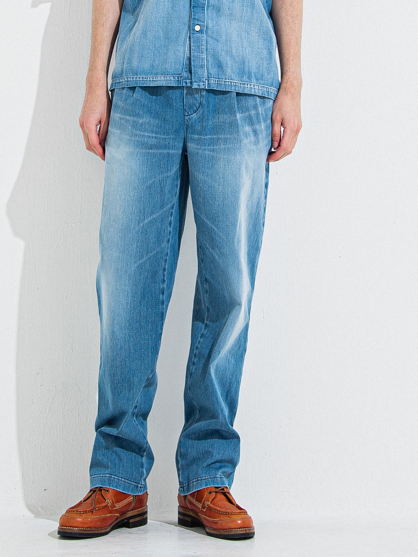 DENIM JERSEY WIDE PT / デニムジャージワイドパンツ / ライトインディゴ