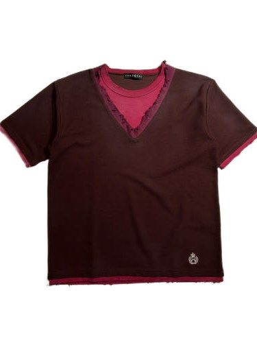 《予約品8月31日 23時55分締め》 V NECK TEE A / VネックTシャツ / レッド 【roarguns 】 2024年3月入荷予定