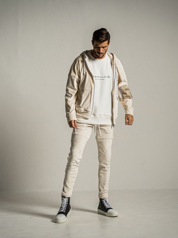 《予約9月1日18時締め》 veloursfleece zip loose hoodie  / パーカー / オフホワイト