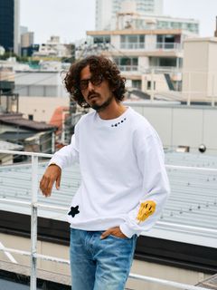 【予約品 10月16日(木) 締切】オーセンティックパイル ウェービーロゴ スマイル ケット スエットシャツ / ホワイト