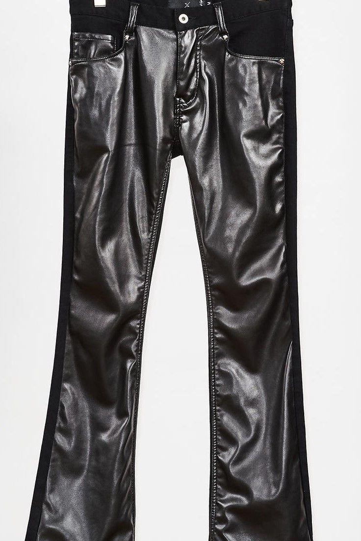 Royal Leather Changing Stretch boot cut Pants / BLACK 【ys Yuji SUGENO】