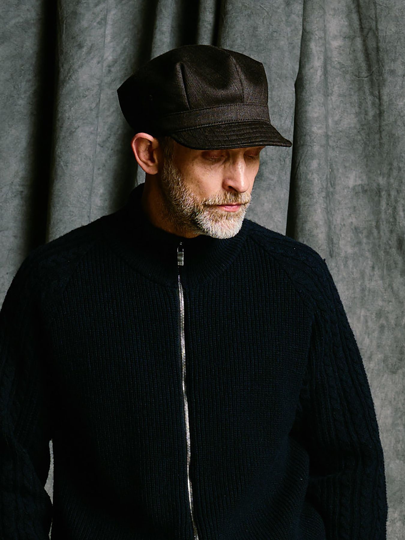 【予約品 4月19日(日) 18時締切】venetian stripe engineer cap / ヴェネツィアン ストライプ エンジニアキャップ / ダークブラウン