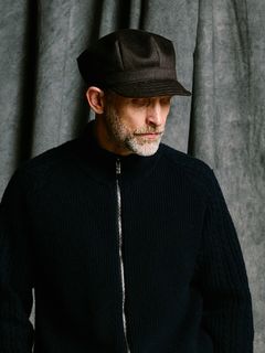 【予約品 4月19日(日) 18時締切】venetian stripe engineer cap / ヴェネツィアン ストライプ エンジニアキャップ / ダークブラウン