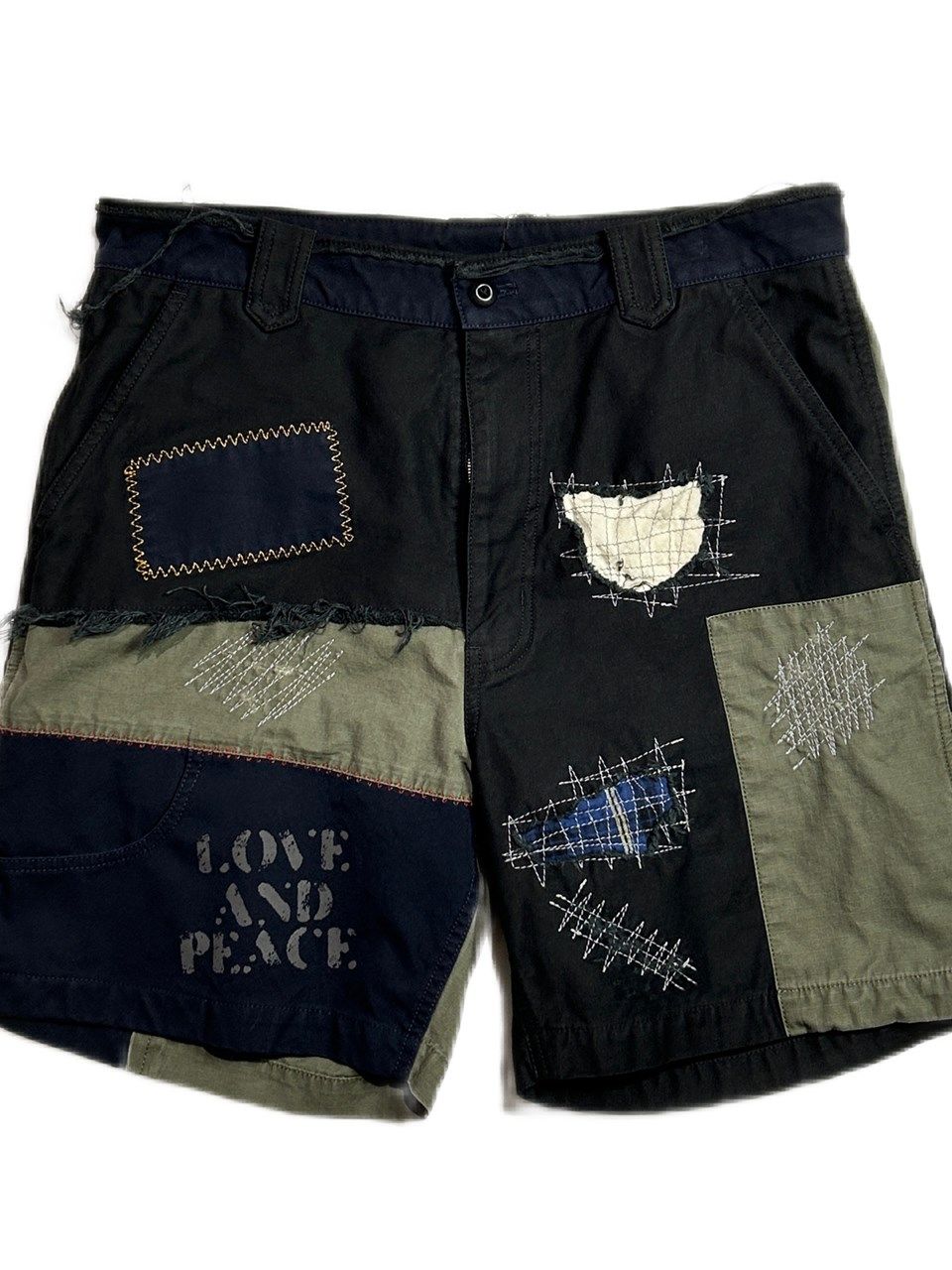 《予約品8月31日 23時55分締め》 DAMAGE SHORTS / ハーフパンツ / ネイビー 【roarguns 】 2024年2月入荷予定