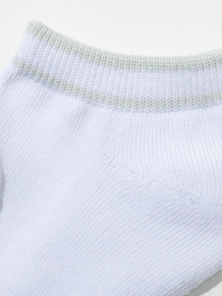 1PIU1UGUALE3 RELAX × Mark Gonzalesロゴ刺繍アンクルソックス 白